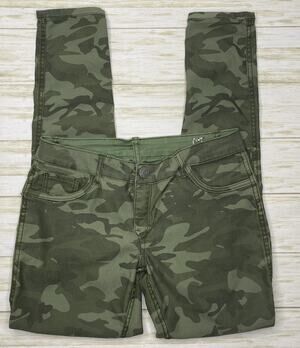 Flip Side Womens Size M Army/Green Reversible Stretch Jeggings